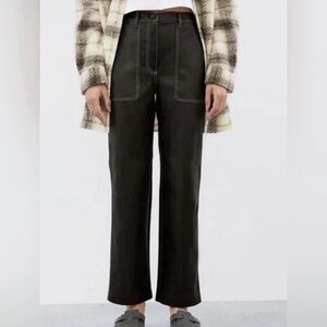 Aritzia Wilfred Free Lucy Pant Vegan Leather Black Size 2 NWT